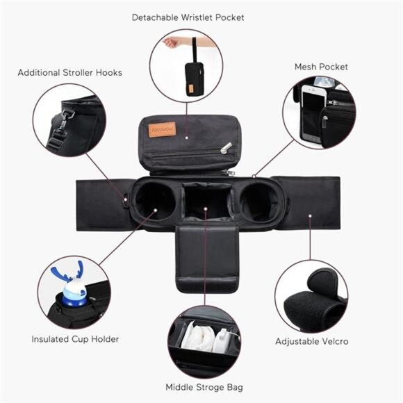 Universal Stroller Organizer with Insulated Cup Holder - Picture 3 of 7